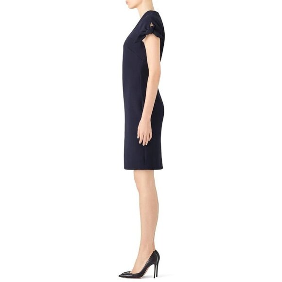 Badgley Mischka Navy Tie Sleeve Sheath Dress $395 - Picture 5 of 10
